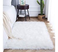 SXYHKJ Faux Tappetto di Pelle di Pecora Tappeto,Pelliccia Sintetica Tappeto Vello di Pecora - Imitazione Lana, Adatto per Tappeto per Soggiorno (75x120cm, Blanco)