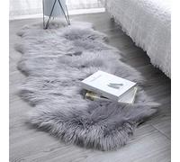 SXYHKJ Faux Tappetto di Pelle di Pecora Tappeto,Pelliccia Sintetica Tappeto Vello di Pecora - Imitazione Lana, Adatto per Tappeto per Soggiorno (60 x 160 cm, Grigio)