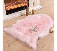 SXYHKJ Faux Tappetto di Pelle di Pecora Tappeto,Pelliccia Sintetica Tappeto Vello di Pecora - Imitazione Lana, Adatto per Tappeto per Soggiorno (60 x 90 cm, rosa)