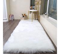 SXYHKJ Faux Tappetto di Pelle di Pecora Tappeto,Pelliccia Sintetica Tappeto Vello di Pecora - Imitazione Lana, Adatto per Tappeto per Soggiorno (75x120cm, Blanco-1)