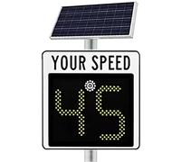 SXYKXYDL Segnale Radar con Limite di velocità Alimentato a energia Solare, Segnale Radar in Alluminio con retroilluminazione, Display di velocità, Impermeabile IP65 (Bianco)