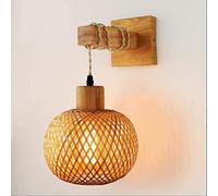 SXYSXYSXY Bambù In legno Stile giapponese Lampada da parete Vintage Da interno Moderna Illuminazione a parete luci a parete Soggiorno camera da letto Scala corridoio 20 * 23cm E27*1