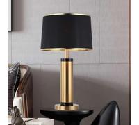 SXYSXYSXY Camera da letto lampada da comodino americano Decorativo Con paralume in tessuto Design creativo Moderno E27 Lampada da tavolo per figli soggiorno Hotel,Nero