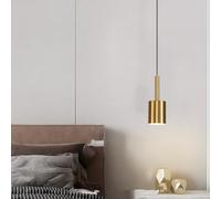 SXYSXYSXY Comodino nordico Lampada a sospensione Lampada da sala da pranzo vintage Moderno minimalismo GU10 Lampadario Camera da letto Corridoio Cucina 7,5 * 21 cm,D'oro