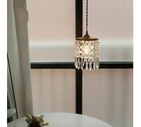 SXYSXYSXY Cristallo Piccolo Lampada a Sospensione Design Francese Vintage ▾ Rame Luci sospese Camera da Letto Comodino Luce Pendente Lampada a Sospensione E27 Soggiorno Sala da Pranzo Cucina Ø12*25cm