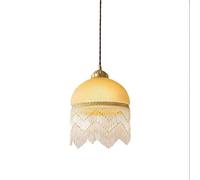 SXYSXYSXY FranceseBicchiere nappa Camera da letto lampada a sospensione Moderno nordico lampada da sala da pranzo Ottone per soggiorno isola della cucina soppalco e27*1 Ø20*25cm