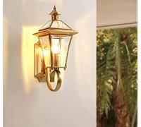 SXYSXYSXY In ottone Luce da esterno Americano Vintage Industriale Lampada da parete per esterni In vetro Impermeabile E27 per Padiglione da giardino Corridoio Verande Ingressi