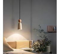 SXYSXYSXY Lampada a sospensione design moderno LED 7W Tre temperature di luce travertino e legno massello per comodino camera sala da pranzo ingresso 8 * 20cm,A