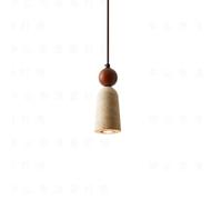 SXYSXYSXY Lampada a sospensione design moderno LED 7W Tre temperature di luce travertino e legno massello per comodino camera sala da pranzo ingresso 8 * 20cm,B