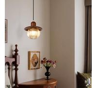 SXYSXYSXY Lampada a sospensione in stile vintage francese in vetro nordico Lampada da sala da pranzo in stile minimalista moderno Lampadario E27 Camera da letto Corridoio Cucina 18 * 16 cm