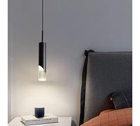 SXYSXYSXY Lampada a Sospensione LED Camera da Letto Comodino Luce Pendente Moderno Disegno luci sospese minimalismo lampadario 4500K lampadario per Soggiorno Sala da Pranzo Cucina 6 * 30 cm,Nero