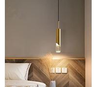 SXYSXYSXY Lampada a Sospensione LED Camera da Letto Comodino Luce Pendente Moderno Disegno luci sospese minimalismo lampadario 4500K lampadario per Soggiorno Sala da Pranzo Cucina 6 * 30 cm,d'oro