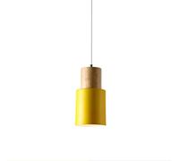 SXYSXYSXY Lampada a Sospensione Moderno di Legno Piccolo Lampada Sospesa E27 Minimalista Camera da Letto Lampadario Lampada da Tavolo da Pranzo Comodino Cucina Soggiorno Ufficio Ristorante,Giallo