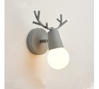 SXYSXYSXY Lampade da Parete Dentro Nordico Lampada a Muro Corno Design Moderno Regolabile Illuminazione a Parete Camera da Letto Lampada da Comodino E27 16 * 22 cm (Nessuna fonte di Luce),Grigio
