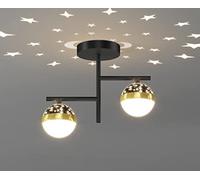 SXYSXYSXY LED 12 W Plafoniere Moderno Creativo Cielo Stellato Disegno Iscrizione Lampada da corridoio Lampada da soffitto Acrilico Luce Calda 3000K corridoio Cucina Balcone 26 * 24 CM,Nero