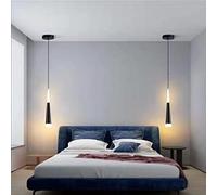 SXYSXYSXY LED 5W Luci sospese Camera da Letto Comodino Lampada a Sospensione Moderno Disegno Luce Pendente lampadario Regolabile in Altezza 3000 Mila lampadario Soggiorno Scale 5,6 * 45 cm,Nero