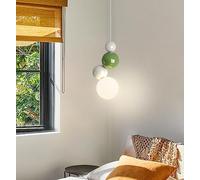 SXYSXYSXY LED Camera da letto Lampada a sospensione Moderna Vintage Lampada a sospensione Comodino Minimalismo 3000K/4500K/6000K Isola da cucina per Soppalco 12 * 29CM E27*1,Verde