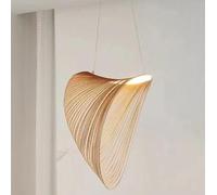 SXYSXYSXY LED In legno Lampada a sospensione Nordico Moderna Lampada da tavolo Design creativo Minimalismo Soggiorno 16W Luce neutra 4500K Camera da letto Cucina Ø60cm