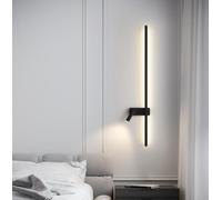 SXYSXYSXY LED Minimalismo Lampada da parete con interruttore L:62CM moderno Nordico Luce calda 3000K Colore nero Per interni Camera da letto Lampada da parete soggiorno Scala Corridoio