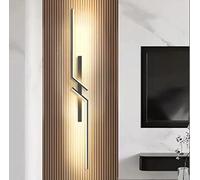 SXYSXYSXY LED Minimalismo Lampada da parete Moderna Per interni 10W luci a parete 3000K bianco caldo Soggiorno camera da letto Scala Corridoio 60 cm,Nero