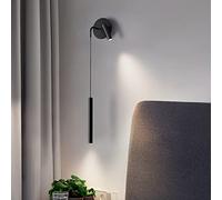 sxysxysxy LED Moderno Lampada a Muro 7W+3W al Chiuso Lampade da Parete Nero Luce per la Lettura Luce Pendente Luce Calda 3000K Lampada da Comodino per Soggiorno Camera da Letto Luce a Muro,Left