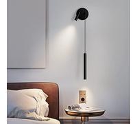 sxysxysxy LED Moderno Lampada a Muro 7W+3W al Chiuso Lampade da Parete Nero Luce per la Lettura Luce Pendente Luce Calda 3000K Lampada da Comodino per Soggiorno Camera da Letto Luce a Muro,Right