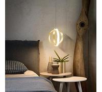 SXYSXYSXY LED Moderno Luci sospese d'oro Camera da Letto Comodino Lampada a Sospensione 17W squillo Disegno Luce Pendente lampadario Regolabile in Altezza 3000 Mila per Soggiorno Scale 17 * 15 cm