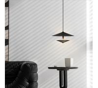 SXYSXYSXY LED Moderno Nordico Lampada a sospensione Luce calda 3000K Design creativo Camera da letto Comodino Sala da pranzo Soggiorno Loft 25 * 25cm,Nero