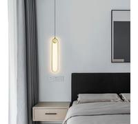 SXYSXYSXY LED Nordico Camera da letto Comodino Lampada a sospensione Moderno Minimalismo Luce calda 3000K Sala da pranzo Design creativo Soggiorno Loft 8,2 * 45 cm,D'oro