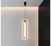 SXYSXYSXY LED Nordico Camera da letto Comodino Lampada a sospensione Moderno Minimalismo Luce calda 3000K Sala da pranzo Design creativo Soggiorno Loft 8,2 * 45 cm,Nero