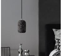 SXYSXYSXY LED Nordico Il cemento Luci a sospensione Comodino Lampada a sospensione Luce calda 3000K Industriale Lampada da tavolo soggiorno Camera da letto cucina,Nero
