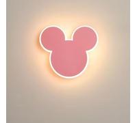 SXYSXYSXY LED Topolino Dimmerabile Lampada da parete Lampada per bambini Per interni Creativa Moderna Lampada da parete Luce a tre colori 9W Soggiorno Camera da letto 20 * 17cm,Rosa