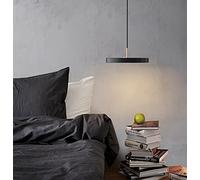 SXYSXYSXY Modern LED nordico lampada a sospensione 18W comodino Camera da letto 3000 mila Creativo minimalismo isola della cucina soppalco sala da pranzo lampadario Ø23cm,Nero