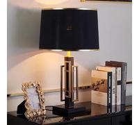 SXYSXYSXY Moderno grande Lampada da tavolo Nordico Semplice decorativo lampade da tavolo Lampada da comodino vintage Paralume in tessuto E27 Soggiorno e camera da letto Albergo,Nero