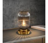 SXYSXYSXY Moderno In vetro Lampada da tavolo Minimalismo Nordico Camera da letto Lampada da comodino Design creativo Decorativa Soggiorno Studio E27 15 * 27cm,Grigio