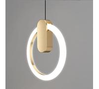 SXYSXYSXY Moderno LED lampada a sospensione minimalista squillo nordico comodino Camera da letto 10 W 6000 mila acrilico D'oro per soggiorno isola della cucina soppalco Ø20cm