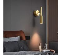 SXYSXYSXY Moderno Minimalismo Lampada da parete Lampada da lettura Design creativo Dorato Illuminazione a parete Nordico Lampada da parete per camera da letto soggiorno Scala corridoio COB 4 * 23cm