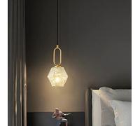 SXYSXYSXY Ottone Moderno lampada a sospensione Bicchiere comodino Camera da letto Lampada Sospesa lampada da sala da pranzo soggiorno isola della cucina soppalco lampadario e14*1