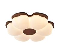 SXYSXYSXY Plafoniera Forma fiore finitura noce plastica PE stampata soffitto LED 52cm design floreale dimmerabile senza gradazioni telecomando camera grande