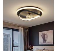 SXYSXYSXY Plafoniera moderna ferro vetro lampada soffitto dimmerabile continuamente con telecomando apparecchio LED design ovale creativo con sfera di vetro per camera,42cm