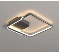 SXYSXYSXY Plafoniera quadrata 50 * 7cm cornice sovrapposta alluminio 56W soffitto LED design geometrico moderno dimmerabile senza gradazioni con telecomando camera studio,Nero