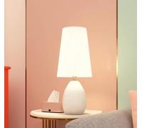 SXYSXYSXY Vintage ▾ Lampada da comodino Creativo Arte Lampada da tavolo Moderno Presa E27 Lampada da scrivania Camera da letto Soggiorno Caffetteria Decorativo D22*H53CM,Bianca
