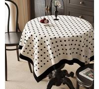 SXZAGZR Tovaglia Antimacchia Rotonda Impermeabile 160cm Φ Tovaglie Copri Tavolo Da Interno Elegante Per Occasioni Da Tavola Giardino Esterno Poliestere Idrorepellente (Onda nera,90x150cm)