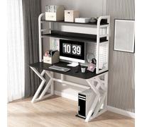 SXZenSpace Scrivania per Computer con Ripiani portaoggetti e Pannello Forato, Tavolo da Lavoro Multifunzionale per Ufficio, Studio e Giochi (120x60x170 cm, Nero)