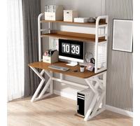 SXZenSpace Scrivania per Computer con Ripiani portaoggetti e Pannello Forato, Tavolo da Lavoro Multifunzionale per Ufficio, Studio e Giochi (100x60x170 cm, Noce)