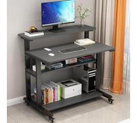 SXZenSpace Scrivania per Computer con Ruote e ripiano portaoggetti, scrivania Industriale compatta, Mobile Portatile con Ruote per Laptop, scrivania per Studio e Scrittura, postazione di lavo