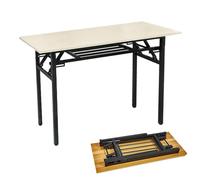 SXZenSpace Scrivania Pieghevole - Scrivania per conferenze e Computer per Ufficio, casa, Uso Esterno Design a Strisce Lunghe