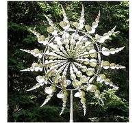 SXZHSM Unique And Magical Metal Windmill - Sculptures Move with The Wind, 3D Wind Powered Kinetic Sculpture, Dynamic Wind Spinner Bidirectional, Kinetic Metal Wind Spinners with Metal Garden Stake