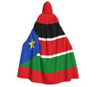 SXZVVBN Bandiera del Sud Sudan - Mantello con cappuccio per Halloween, costume da strega e vampiro