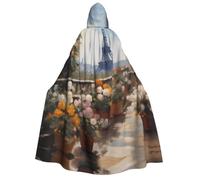 SXZVVBN Bellissimo mantello con cappuccio per adulti, torre Eiffel, per Halloween, strega, cosplay